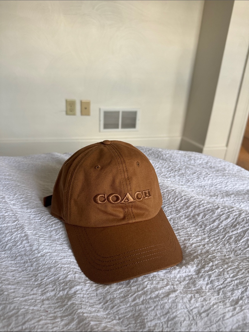 COACH Brown Signature Embroidered Baseball Cap
